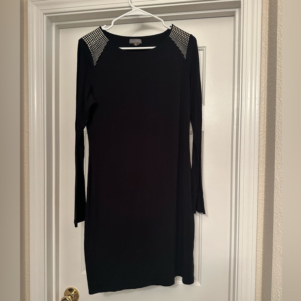 Vince Camuto gold shoulder embellished dress-Large